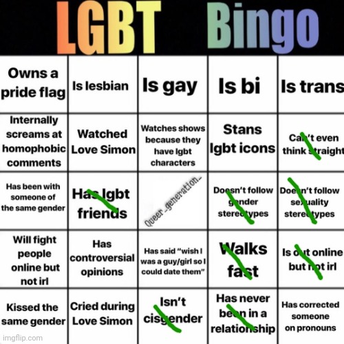 E | image tagged in lgbtq bingo | made w/ Imgflip meme maker
