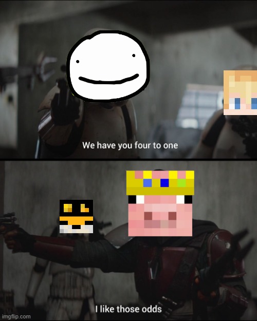 Technoblade surrounded | image tagged in technology,minecraft | made w/ Imgflip meme maker