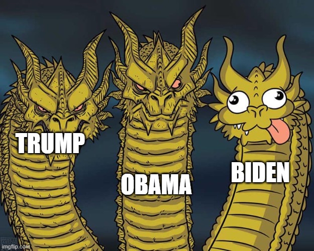 Three dragons | OBAMA; TRUMP; BIDEN | image tagged in three dragons | made w/ Imgflip meme maker