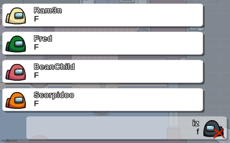 just casually giving myself an f in the chat too | made w/ Imgflip meme maker