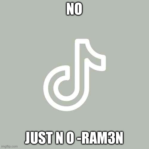 Tiktok pretty | NO; JUST N O -RAM3N | image tagged in tiktok pretty | made w/ Imgflip meme maker