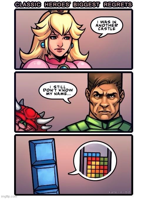the biggest regrets | image tagged in comics/cartoons,video game characters,regrets,tetris | made w/ Imgflip meme maker