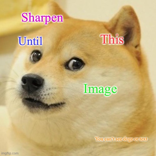 Doge | Sharpen; This; Until; Image; You can’t see doge or text | image tagged in memes,doge | made w/ Imgflip meme maker