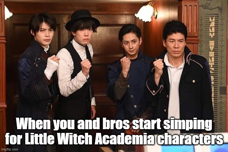 You and Your Bros... | When you and bros start simping for Little Witch Academia characters | image tagged in you and your bros | made w/ Imgflip meme maker