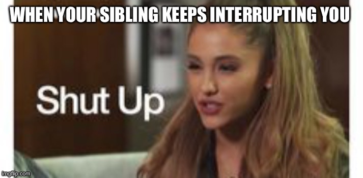 When your sibling keeps interrupting you | image tagged in memes | made w/ Imgflip meme maker