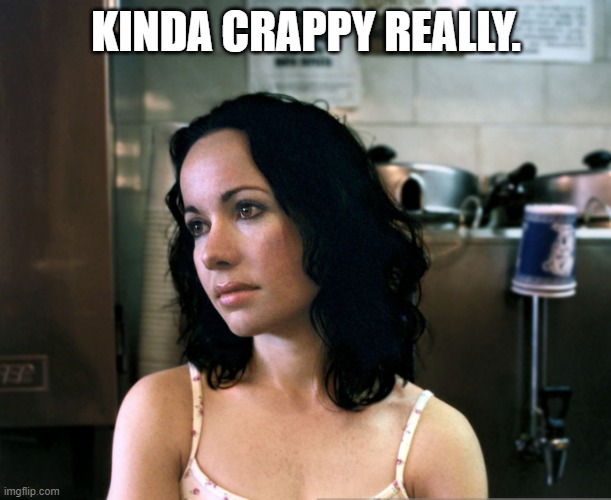 Snarky Janeane | KINDA CRAPPY REALLY. | image tagged in snarky janeane | made w/ Imgflip meme maker