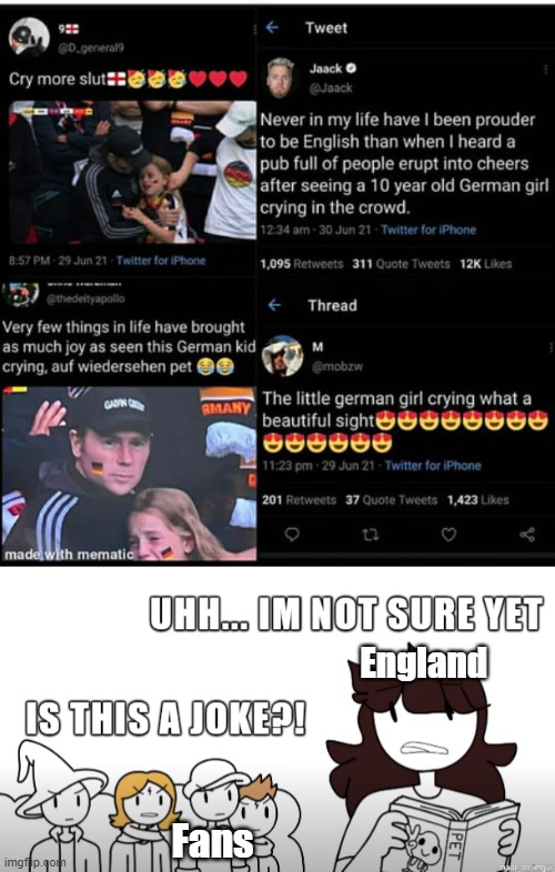 WTF | England; Fans | image tagged in jaiden animations | made w/ Imgflip meme maker