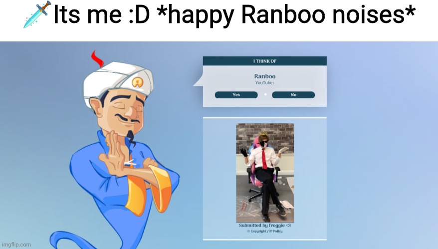 🗡Its me :D *happy Ranboo noises* | made w/ Imgflip meme maker