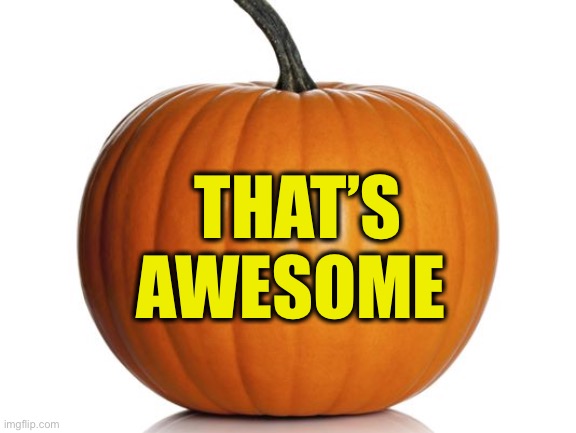 pumpkin | THAT’S AWESOME | image tagged in pumpkin | made w/ Imgflip meme maker