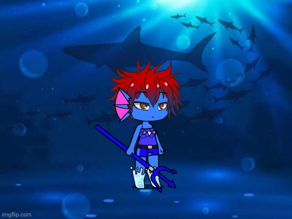 Ren (merfolk form) but why, it's because of the charm | image tagged in gacha club,oc | made w/ Imgflip meme maker