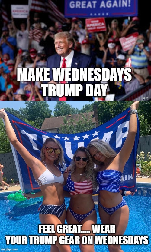 Change Hump Day to Trump Day | MAKE WEDNESDAYS TRUMP DAY; FEEL GREAT..... WEAR YOUR TRUMP GEAR ON WEDNESDAYS | image tagged in donald trump,president trump,trump supporters | made w/ Imgflip meme maker