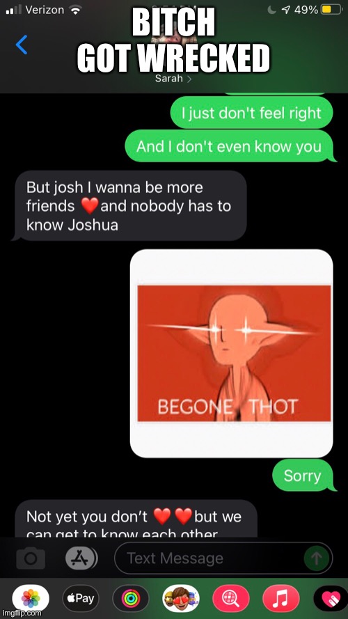 BITCH GOT WRECKED | made w/ Imgflip meme maker