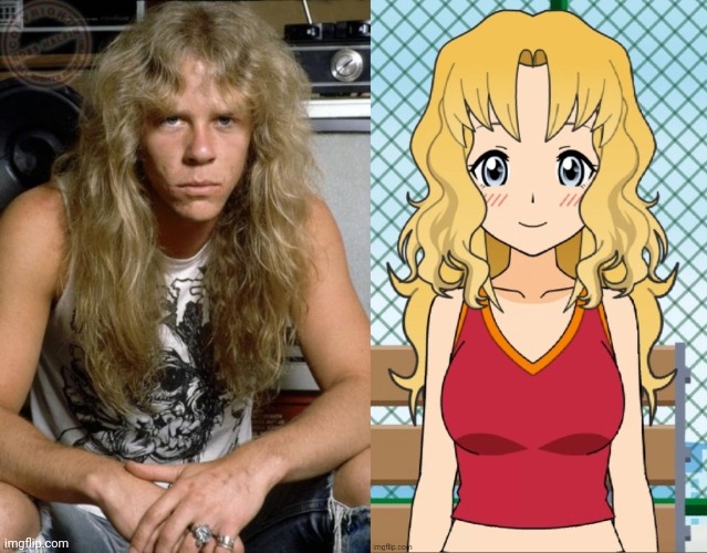 Young James Hetfield and his female genderbend | made w/ Imgflip meme maker