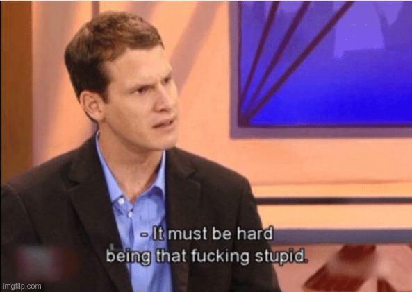 It must be hard being that fucking stupid | image tagged in it must be hard being that fucking stupid | made w/ Imgflip meme maker