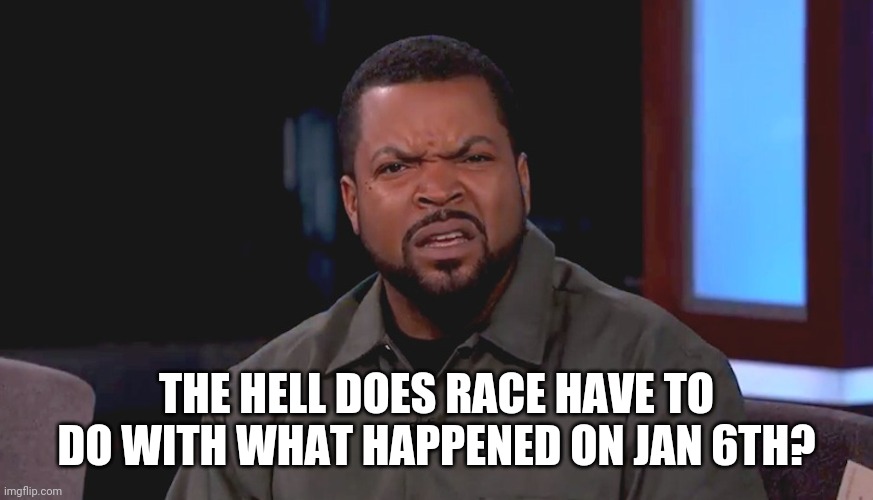 Really? Ice Cube | THE HELL DOES RACE HAVE TO DO WITH WHAT HAPPENED ON JAN 6TH? | image tagged in really ice cube | made w/ Imgflip meme maker
