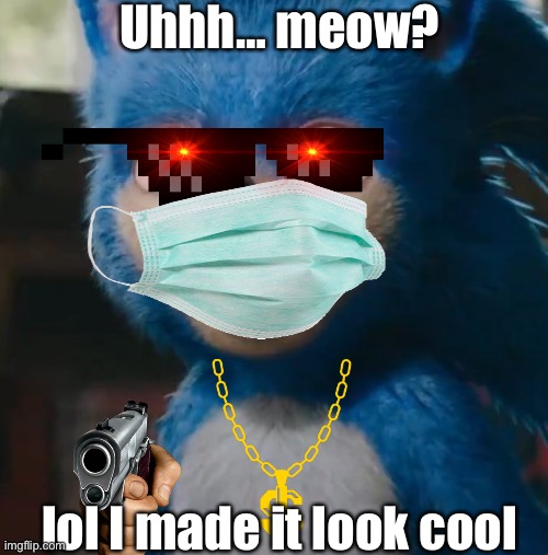 This took so long to make this scene look cool | Uhhh… meow? lol I made it look cool | image tagged in sonic movie | made w/ Imgflip meme maker