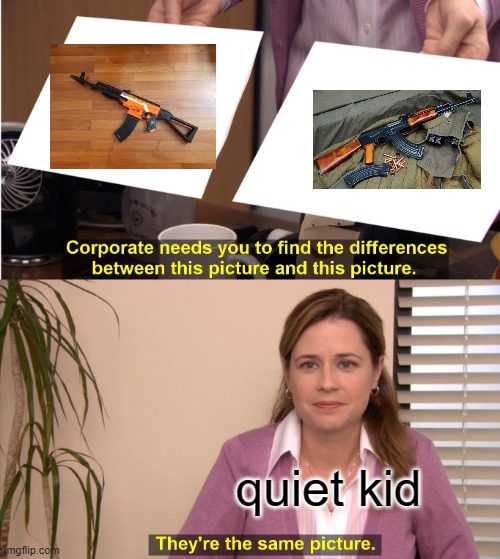 the quiet kid says they're the same picture | quiet kid | image tagged in memes,they're the same picture | made w/ Imgflip meme maker