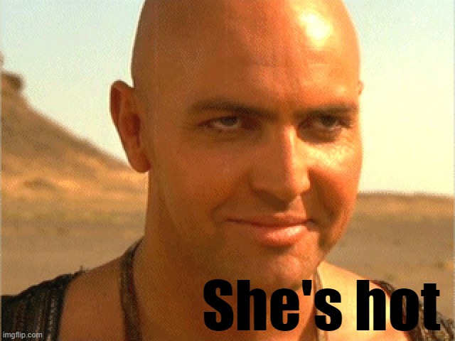 Imhotep pervert | She's hot | image tagged in imhotep pervert | made w/ Imgflip meme maker