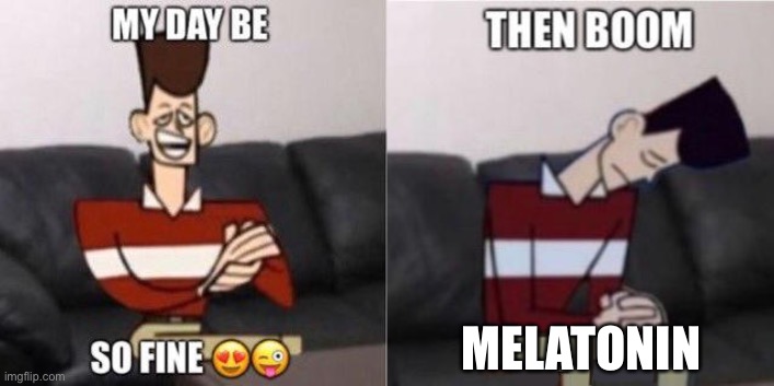 Gn | MELATONIN | image tagged in my day be so fine | made w/ Imgflip meme maker