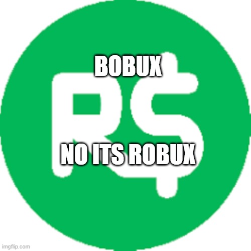robux | BOBUX; NO ITS ROBUX | image tagged in robux | made w/ Imgflip meme maker