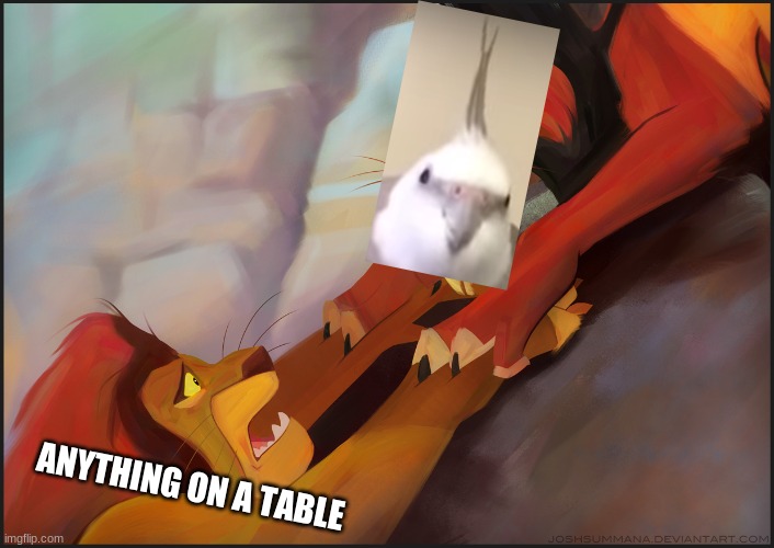 Long live the King | ANYTHING ON A TABLE | image tagged in long live the king,birb,memes,funny,gifs,mosquito | made w/ Imgflip meme maker