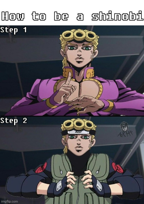 Hidden Gold Village | image tagged in jojo's bizarre adventure,naruto,edit | made w/ Imgflip meme maker