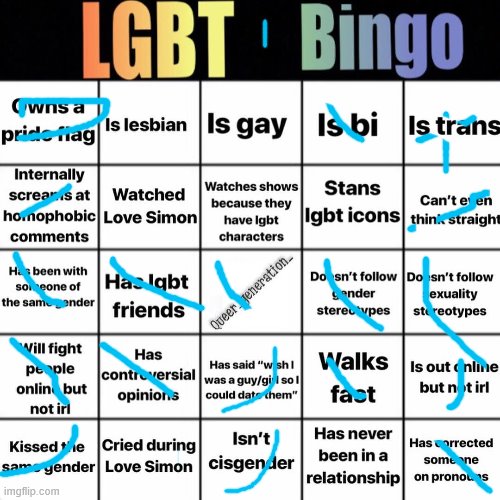 LGBTQ bingo | image tagged in lgbtq bingo | made w/ Imgflip meme maker