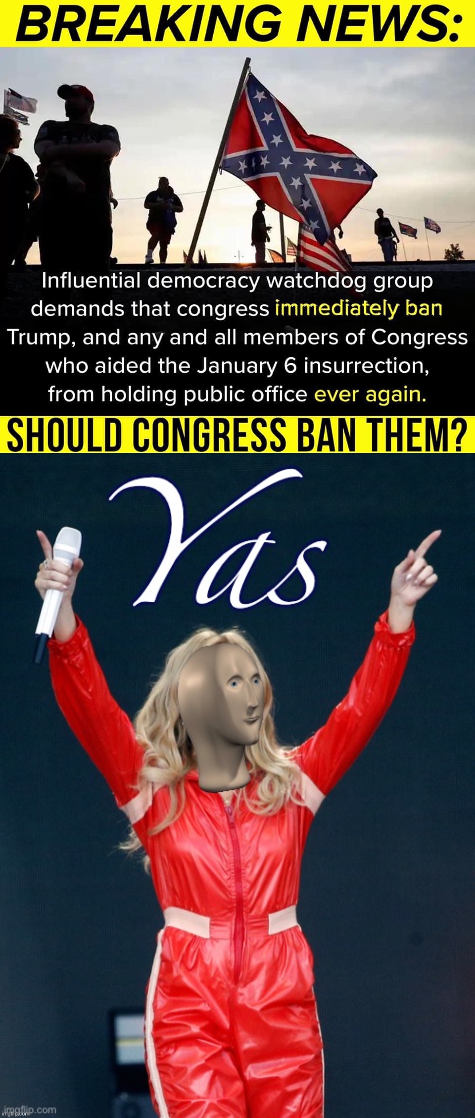 Banning fascists from playing: It’s what healthy democracies do! | image tagged in jan 6 republicans,kylie yas,fascism,fascists,democracy,i love democracy | made w/ Imgflip meme maker