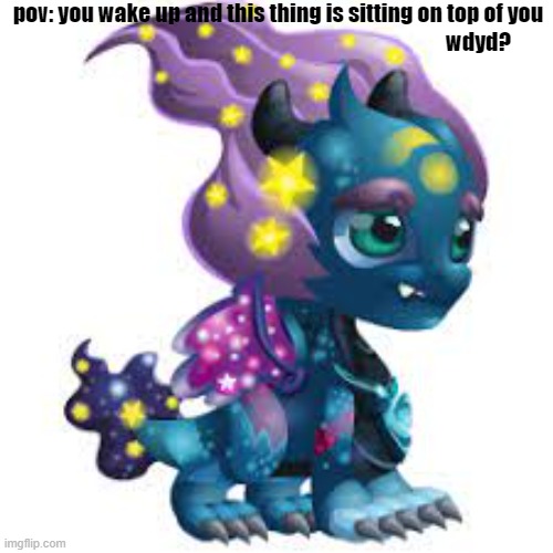 dragon rp | pov: you wake up and this thing is sitting on top of you; wdyd? | made w/ Imgflip meme maker