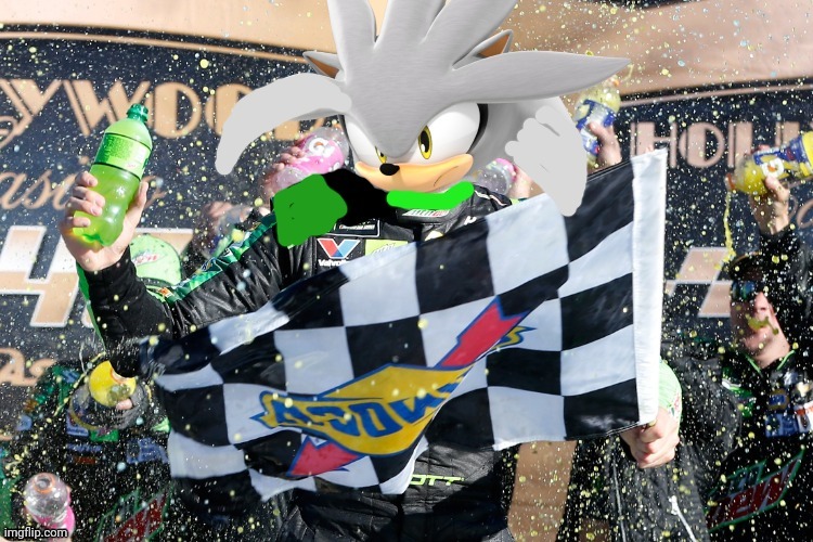 New silver template | image tagged in silver wins,silver the hedgehog,nascar,template | made w/ Imgflip meme maker