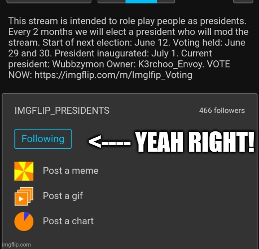 <---- YEAH RIGHT! | made w/ Imgflip meme maker