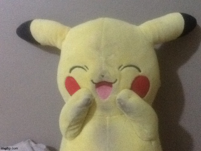 Pikachu plush. | made w/ Imgflip meme maker
