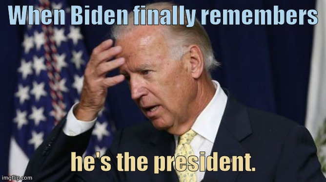 Even Reagan at his worst was more competent than Biden. HE IS SENILE AND MUST RESIGN NOW!!!!!! | When Biden finally remembers; he's the president. | image tagged in joe biden worries | made w/ Imgflip meme maker