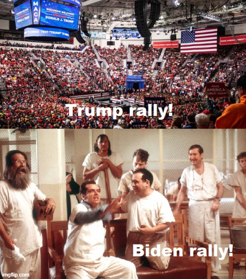 Rallies! | image tagged in rallies,donald trump,trump,joe biden,biden | made w/ Imgflip meme maker