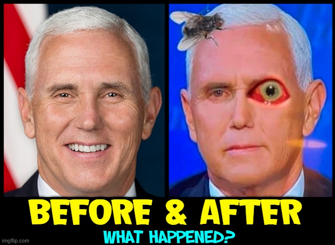 Was he always like that or did DC finally rub off on him? | BEFORE & AFTER; WHAT HAPPENED? | image tagged in vince vance,vice president,mike pence,before and after,washington dc,memes | made w/ Imgflip meme maker