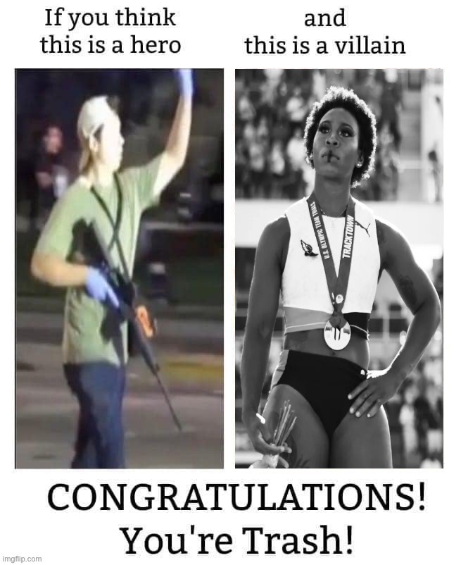 Whom they turn into heroes says a lot. | image tagged in gwen berry congratulations you re trash,racism,racists,conservative logic,conservative hypocrisy,olympics | made w/ Imgflip meme maker