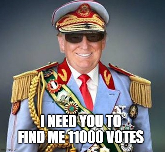 Generalissimo Donald Trump of the Banana Republic | I NEED YOU TO FIND ME 11000 VOTES | image tagged in generalissimo donald trump of the banana republic | made w/ Imgflip meme maker