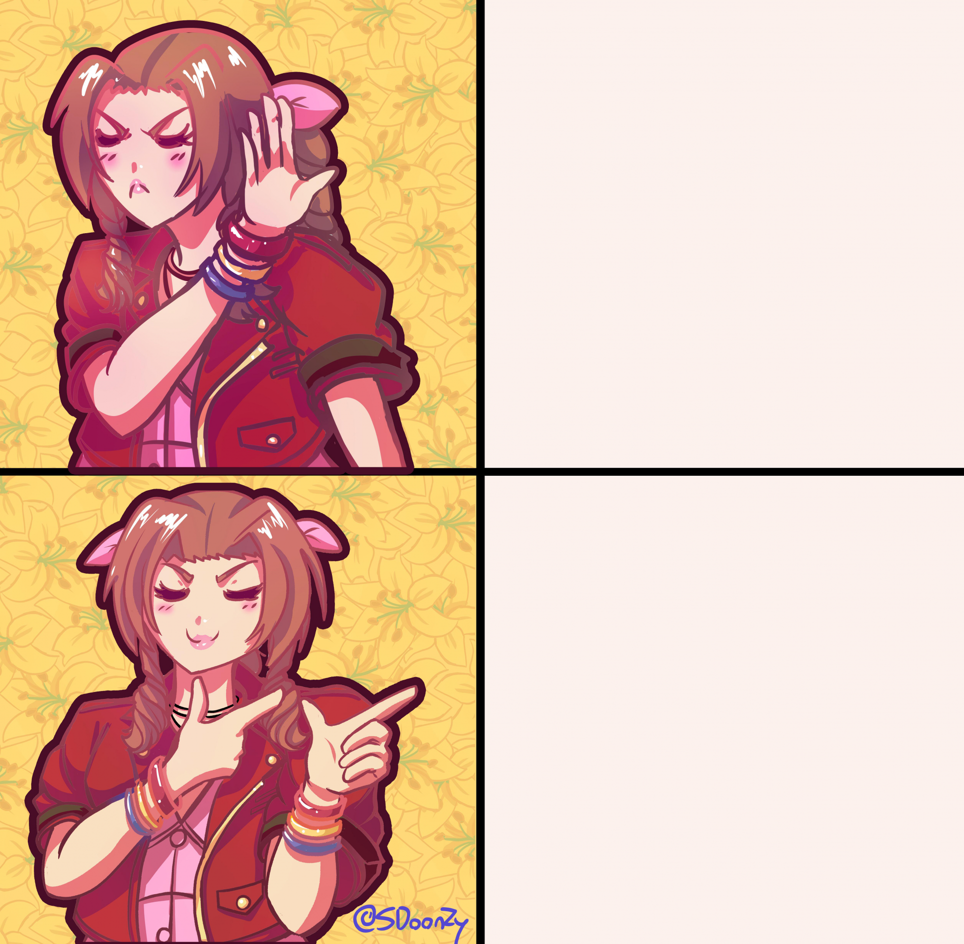 High Quality Aerith: no thanks, but this... Blank Meme Template