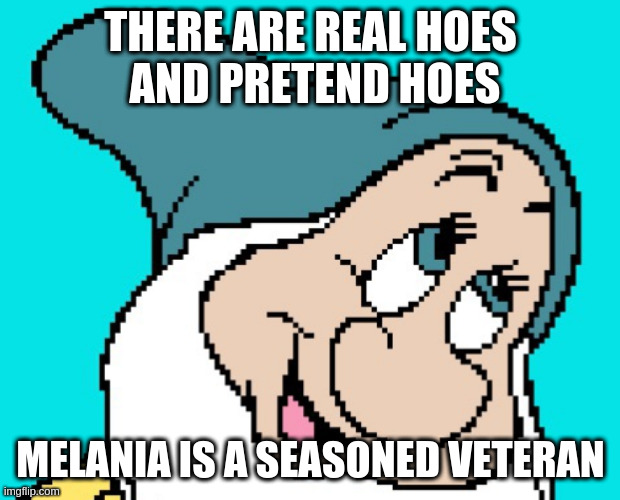 Oh go way | THERE ARE REAL HOES
 AND PRETEND HOES; MELANIA IS A SEASONED VETERAN | image tagged in oh go way | made w/ Imgflip meme maker