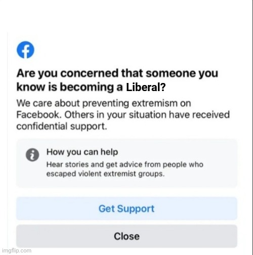 If only such help was available | Liberal? | image tagged in liberal,facebook | made w/ Imgflip meme maker