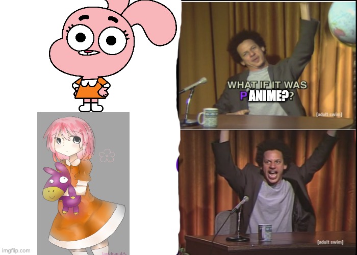 Wonderful, now you got anime 4 year old murderer | ANIME? | image tagged in what if it was purple | made w/ Imgflip meme maker