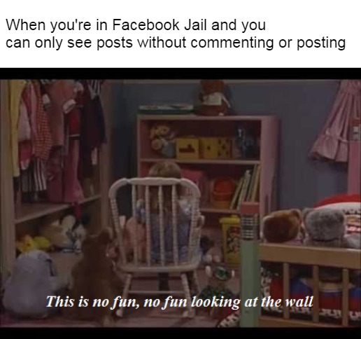Michelle in Time Out |  When you're in Facebook Jail and you can only see posts without commenting or posting | image tagged in michelle in time out,memes,facebook jail,full house,viral,FacebookMemes | made w/ Imgflip meme maker