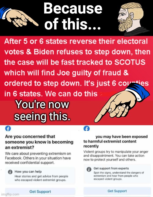 Facebook is scared of election fraud proof | Because of this... You're now seeing this. | image tagged in black box,memes,keep calm and carry on red | made w/ Imgflip meme maker