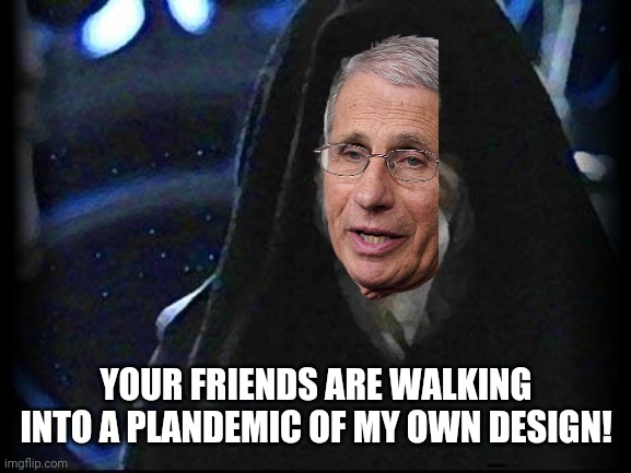 Emperor Palpatine | YOUR FRIENDS ARE WALKING INTO A PLANDEMIC OF MY OWN DESIGN! | image tagged in emperor palpatine | made w/ Imgflip meme maker