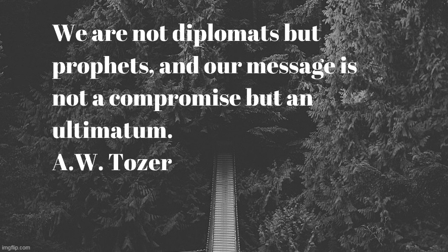 AW Tozer quote | image tagged in prophet,gospel | made w/ Imgflip meme maker