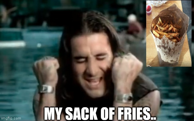 Misheard lyrics |  MY SACK OF FRIES.. | image tagged in creed,french fries,fries,funny | made w/ Imgflip meme maker