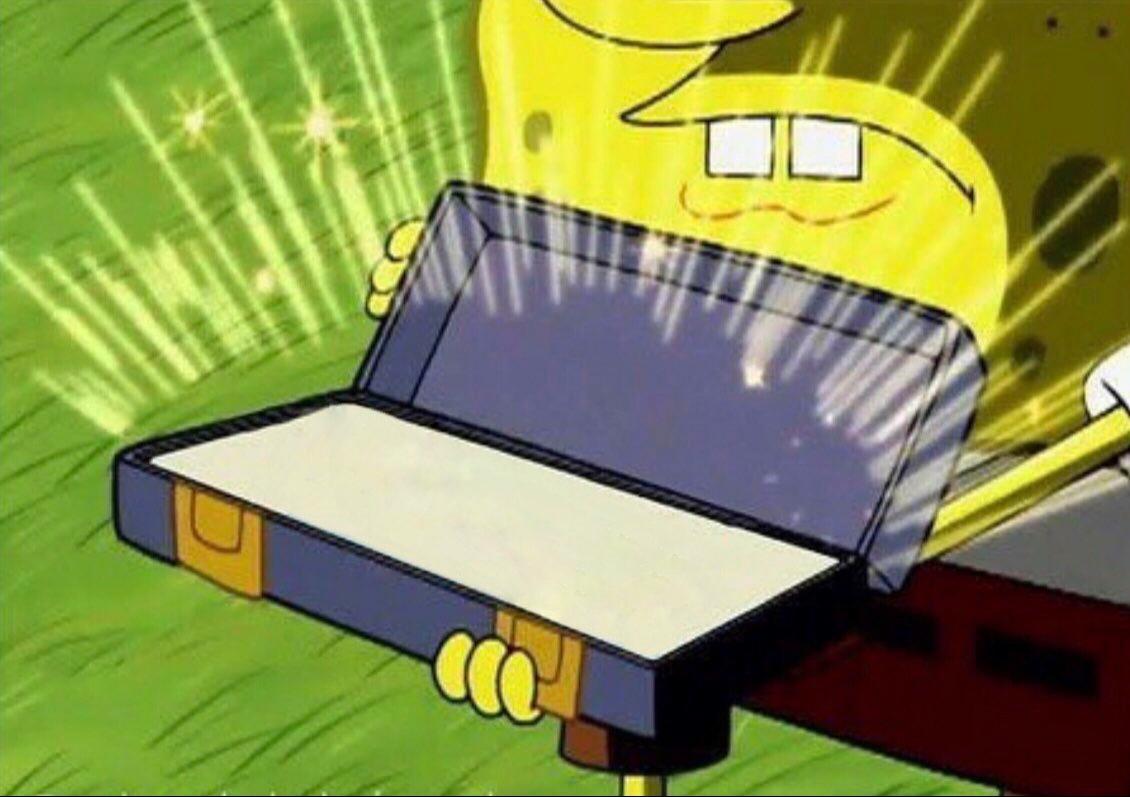 High Quality Sponge on briefcase Blank Meme Template