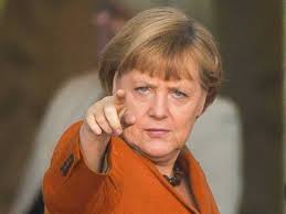 Angela Merkel pointing Blank Meme Template