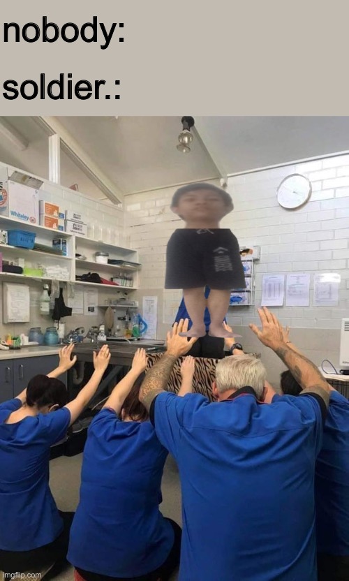 All Hail The Cat | nobody:; soldier.: | image tagged in all hail the cat | made w/ Imgflip meme maker