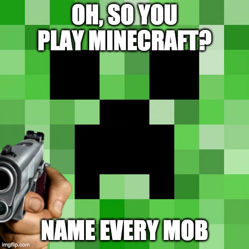 name every mob | OH, SO YOU PLAY MINECRAFT? NAME EVERY MOB | made w/ Imgflip meme maker